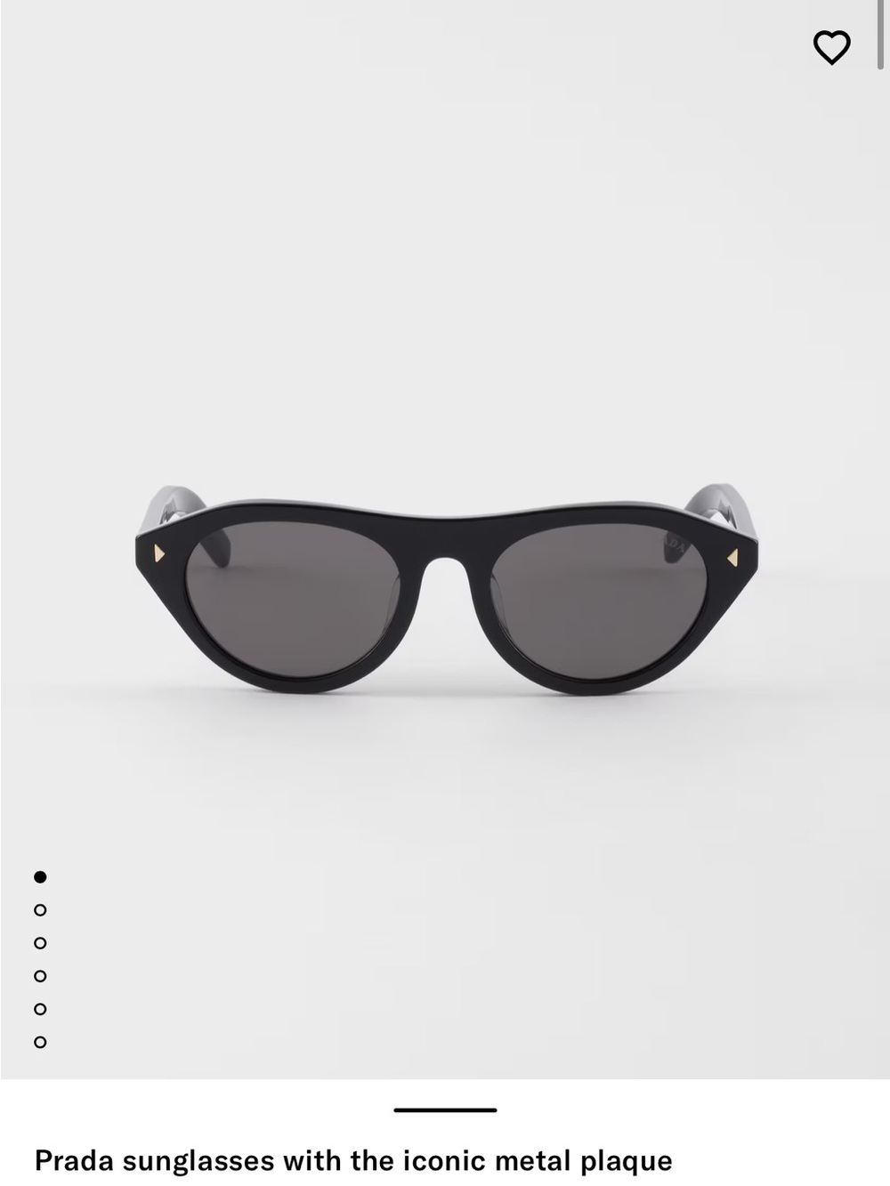 Prada Black Sunglasses with Gold Triangle Accents